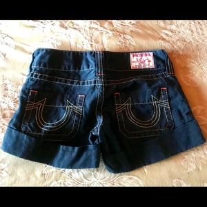 True Religion Black Shorts